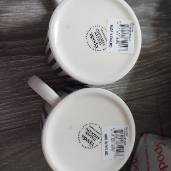 2 Cups & 4 Saucers Spode Steccato Collection Teacup & Saucer Set, Stripe Cobalt - Picture 11 of 15